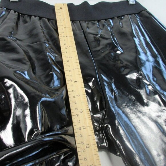 Edikted Vinyl Faux Leather High Rise Trouser Leggings Women L Black Wet Look 246 - Picture 10 of 12